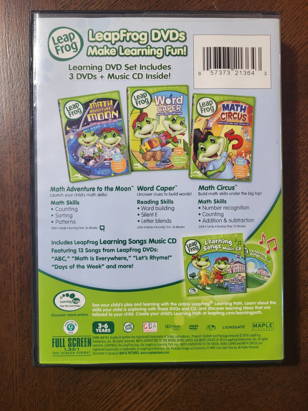 LeapFrog Learning DVD + CD Set Volume 2 - photo 2