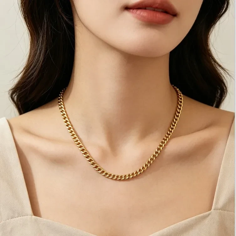 Gold Tone Chain Stainless Steel Necklace - photo 4
