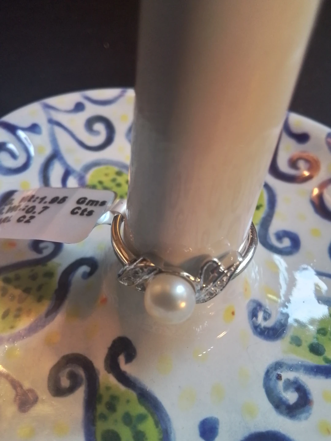 Pearl and Cubic Zirconia Ring