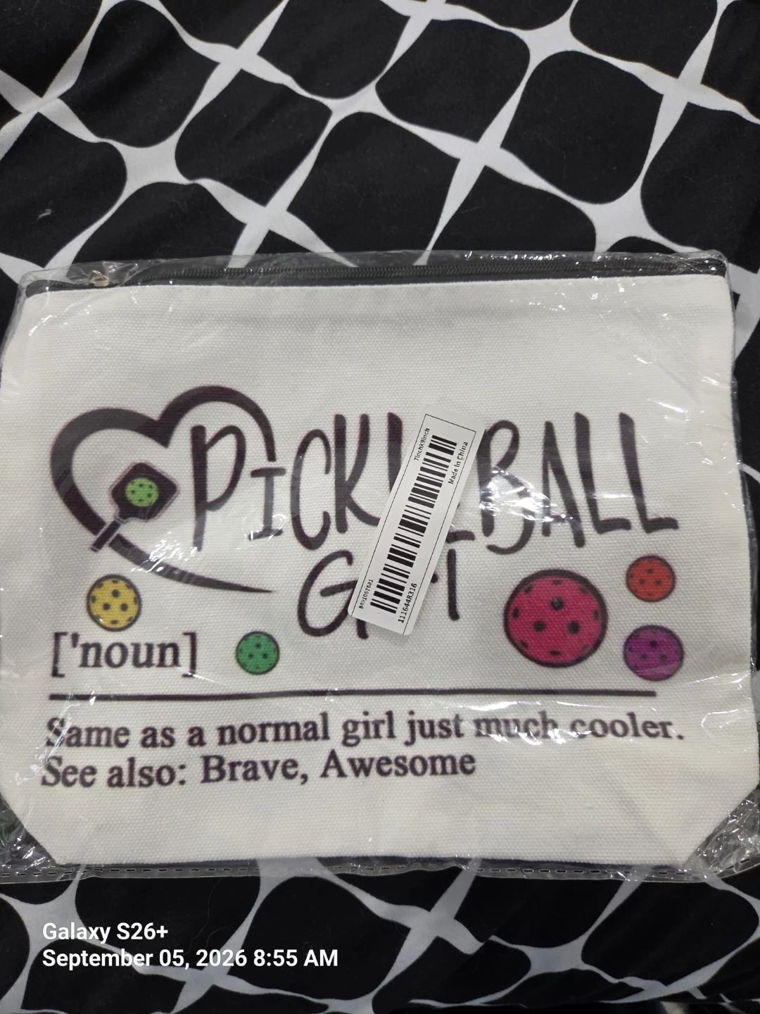 Pickleball Girl Canvas Zipper Pouch