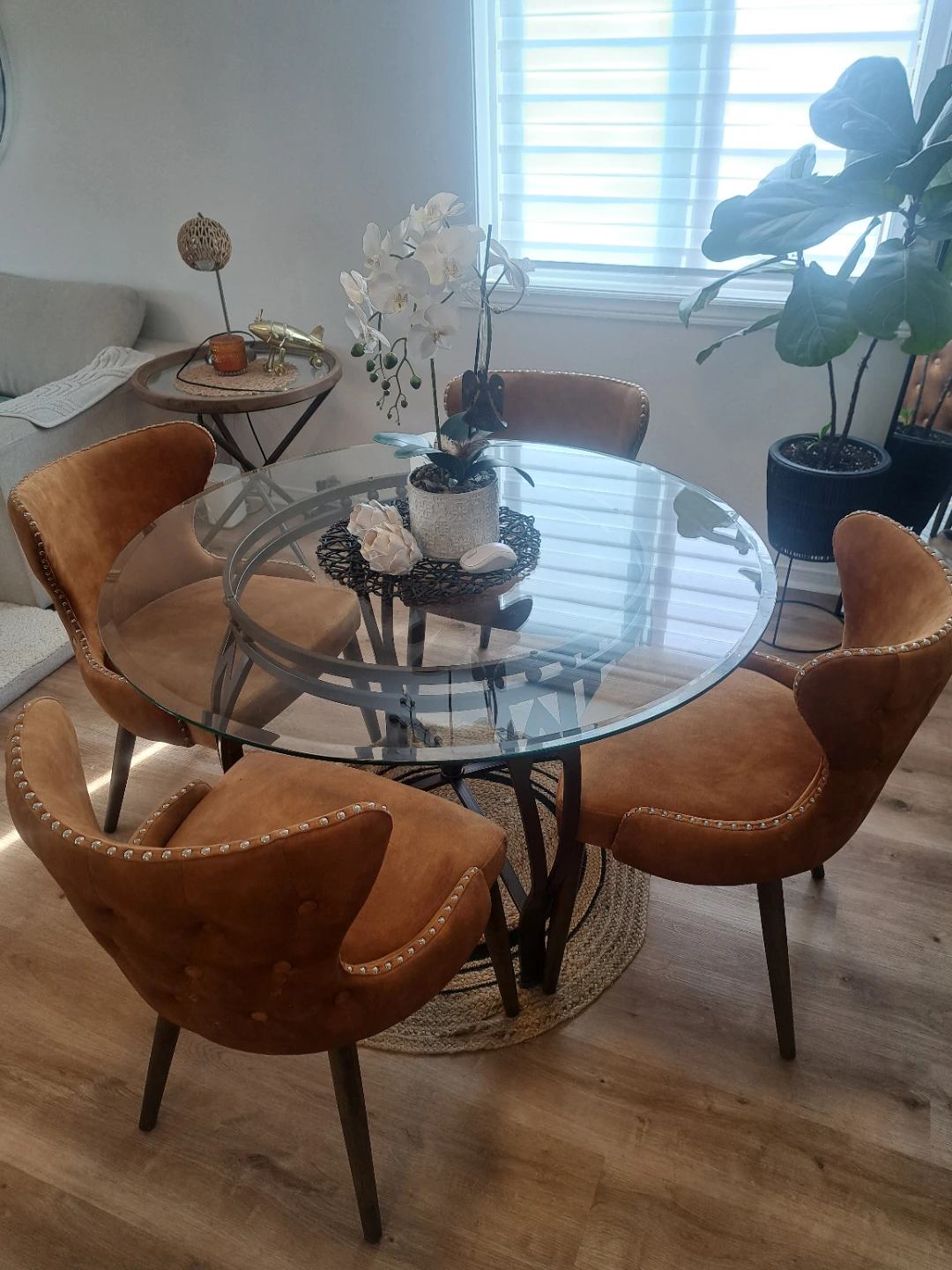 Glass Dining Table and Four Chairs Set - photo 2