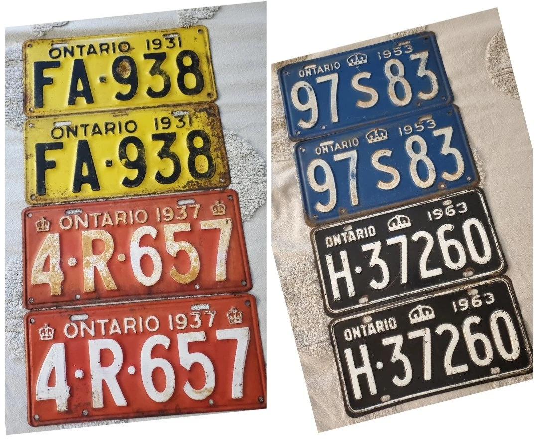 Vintage Ontario License Plate Collection