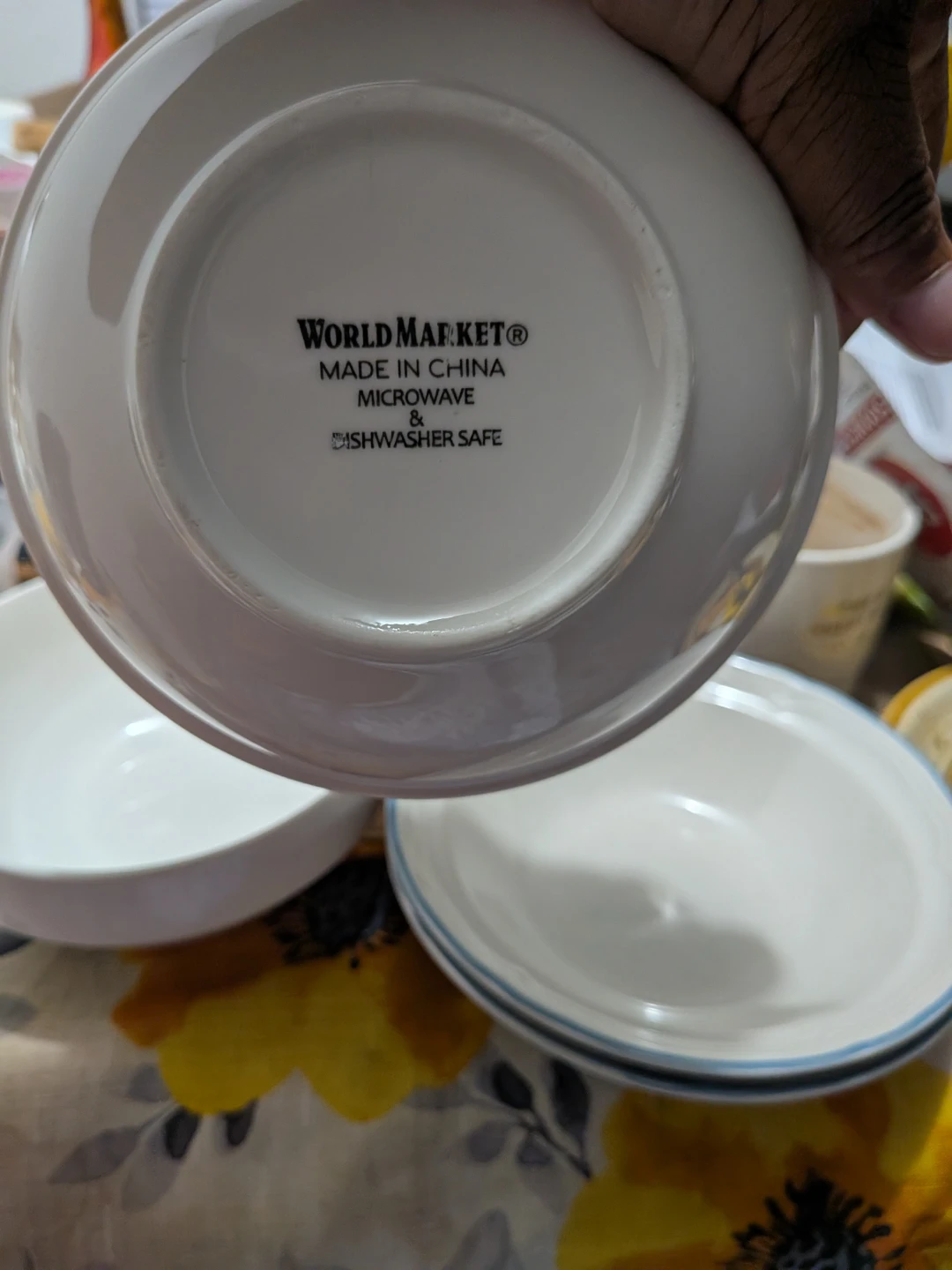 Set of Two World Market Stoneware Bowls - photo 3