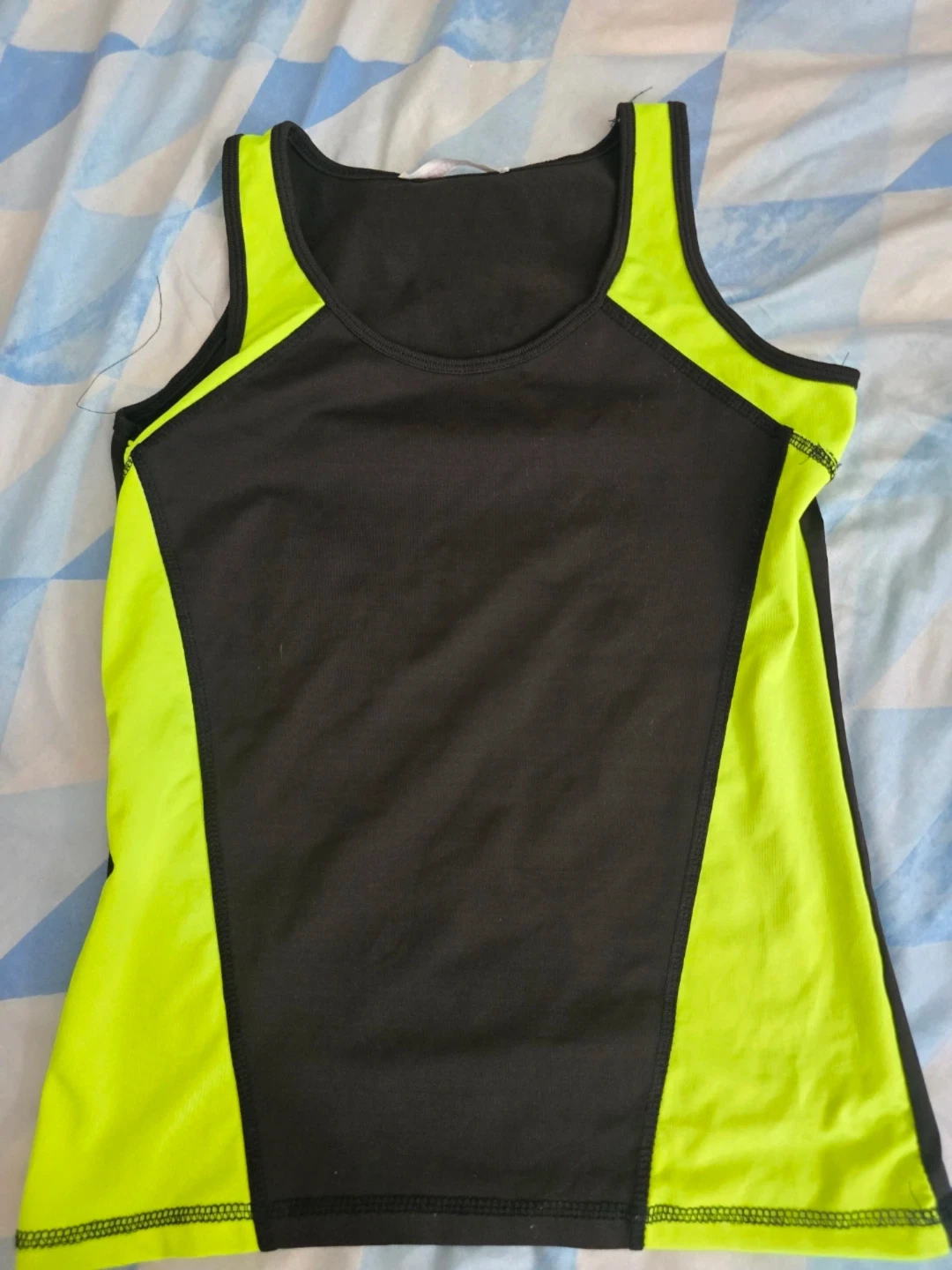 Prestige Edge Athletic Tank Top - Black & Neon Yellow - Medium