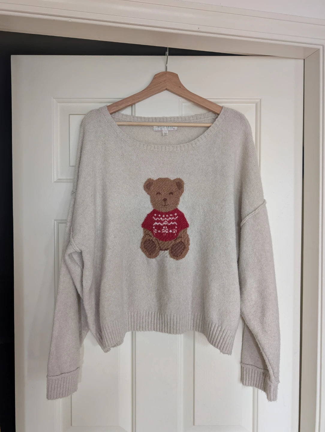 Wild Skye Bear Print Knit Sweater