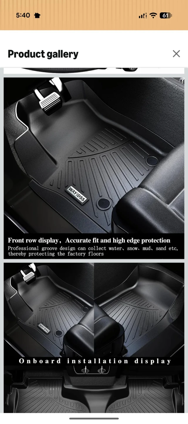 WAYIDSS All Weather Floor Mats Full Set for Cadillac Optiq - photo 2