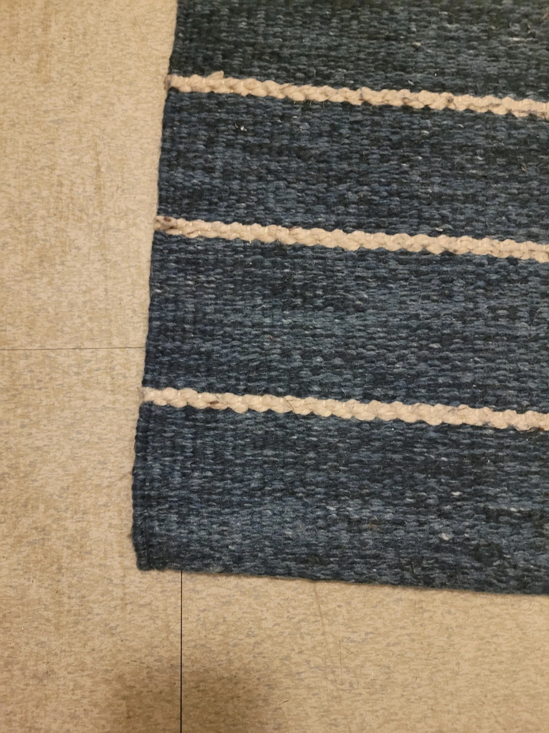 Blue and White Striped Runner Rug - photo 2
