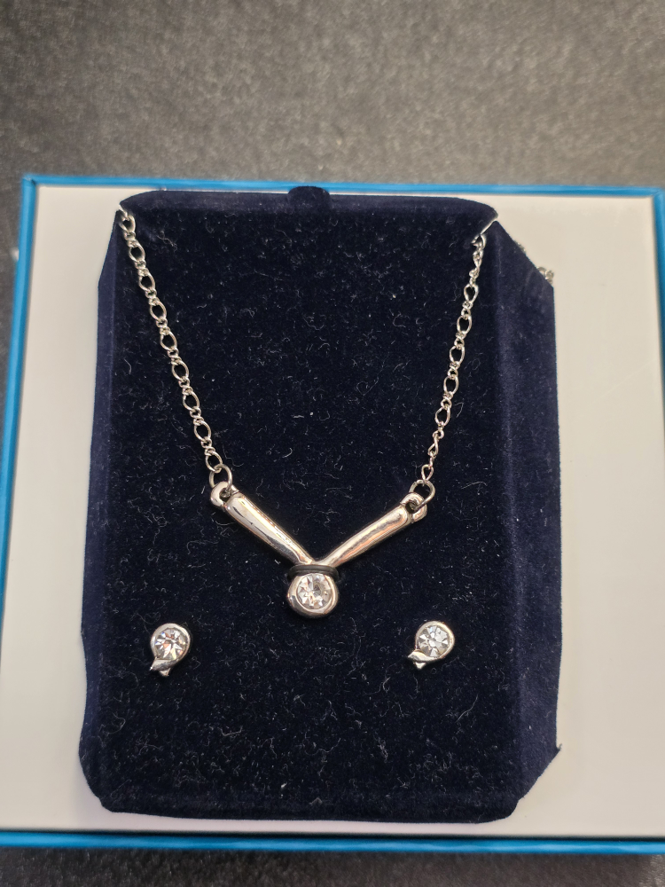 Silver-Tone Necklace and Earring Set
