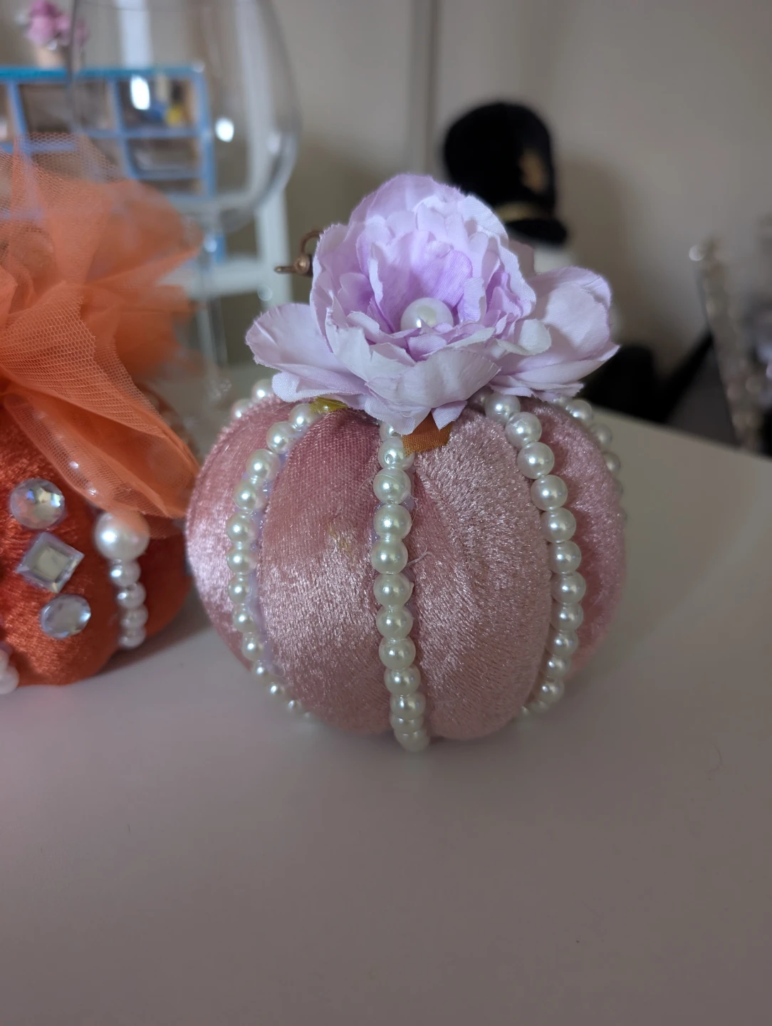 Handmade Decorative Embellished Fabric Pumpkins - photo 4