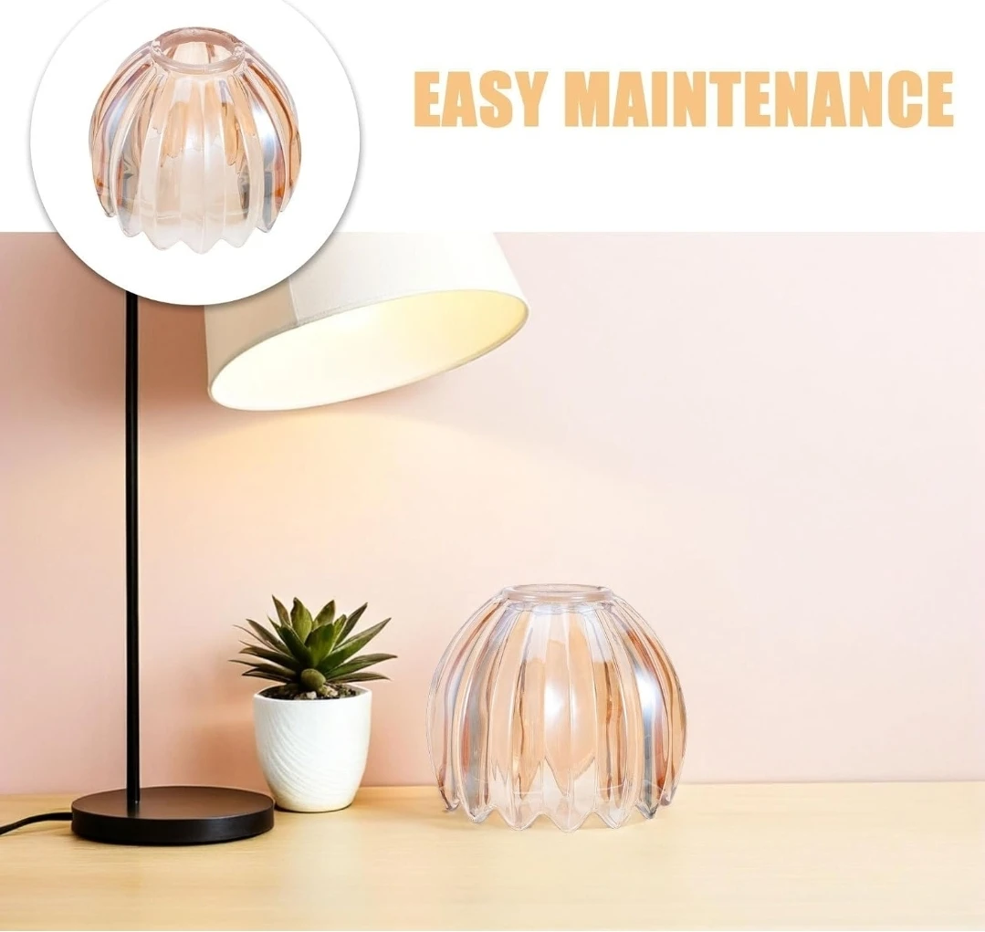 2pcs Amber Tulip Glass Replacement Lamp Shades - photo 4