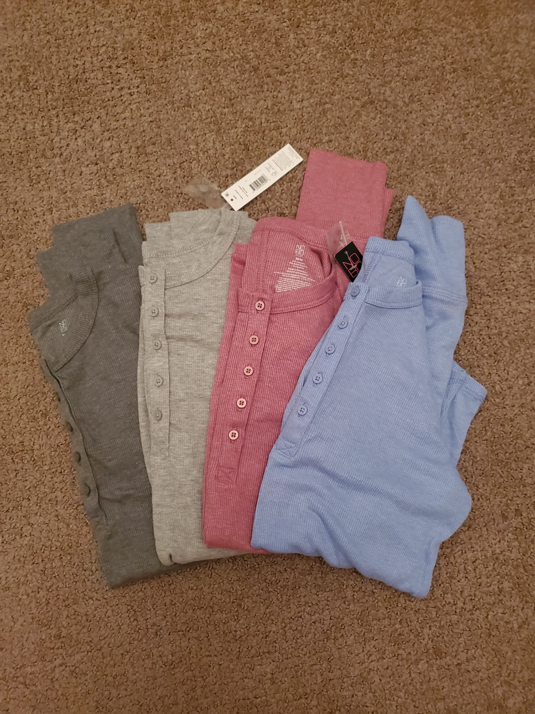 Set of 4 No Boundaries Henley Shirts