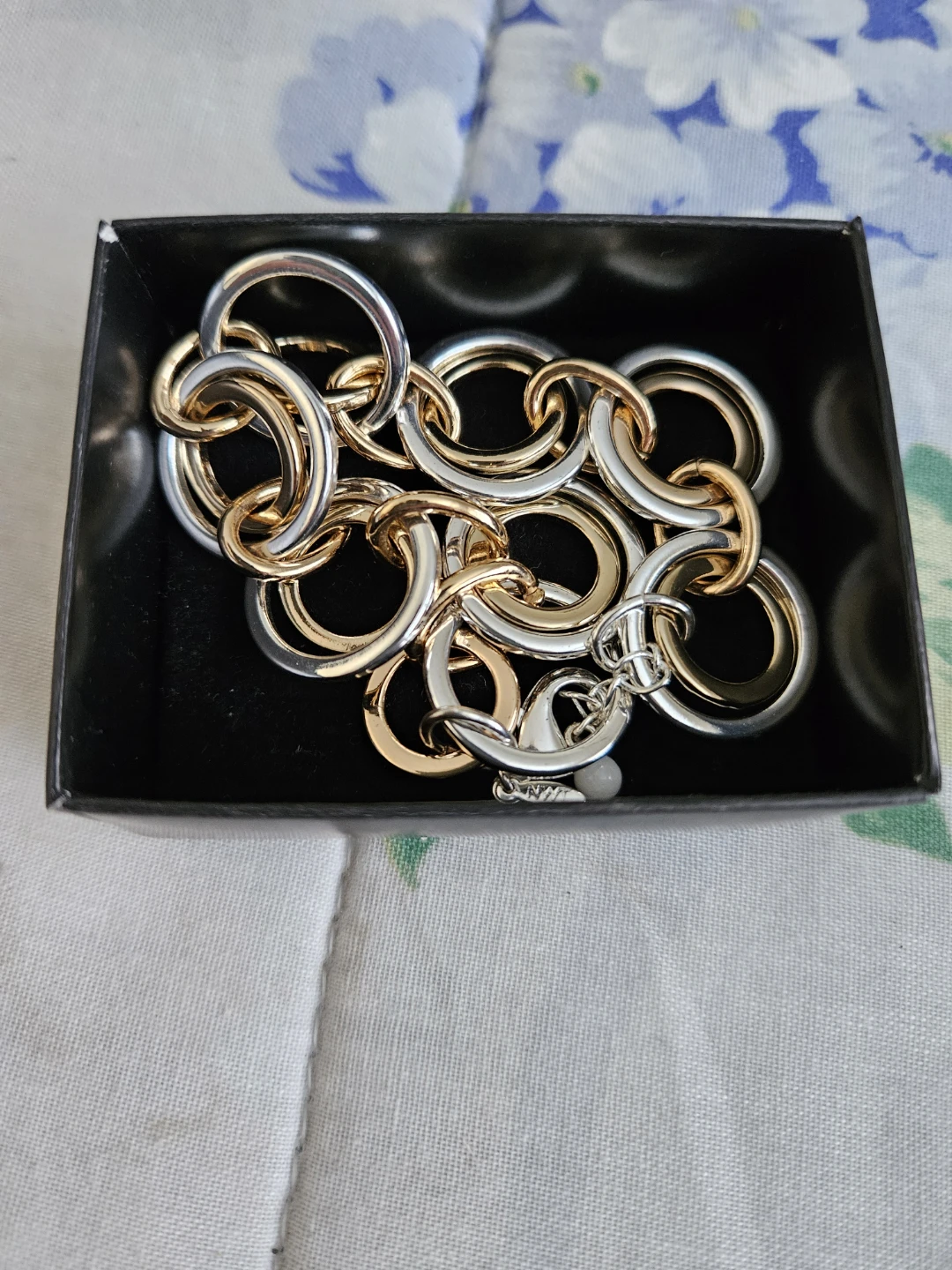 Links Necklace Silver and Gold Tone