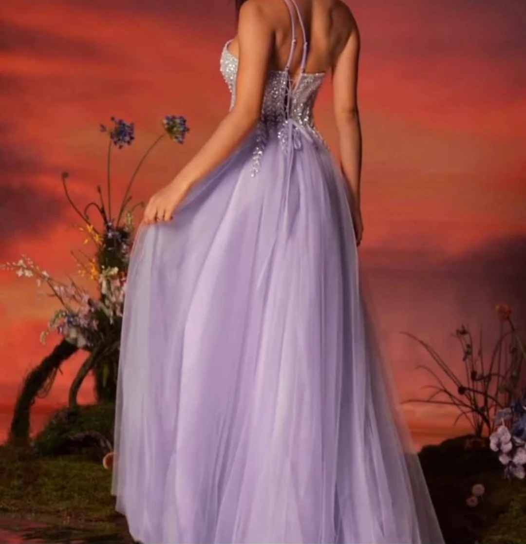 Lavender Sequin One-Shoulder Formal dress - photo 3