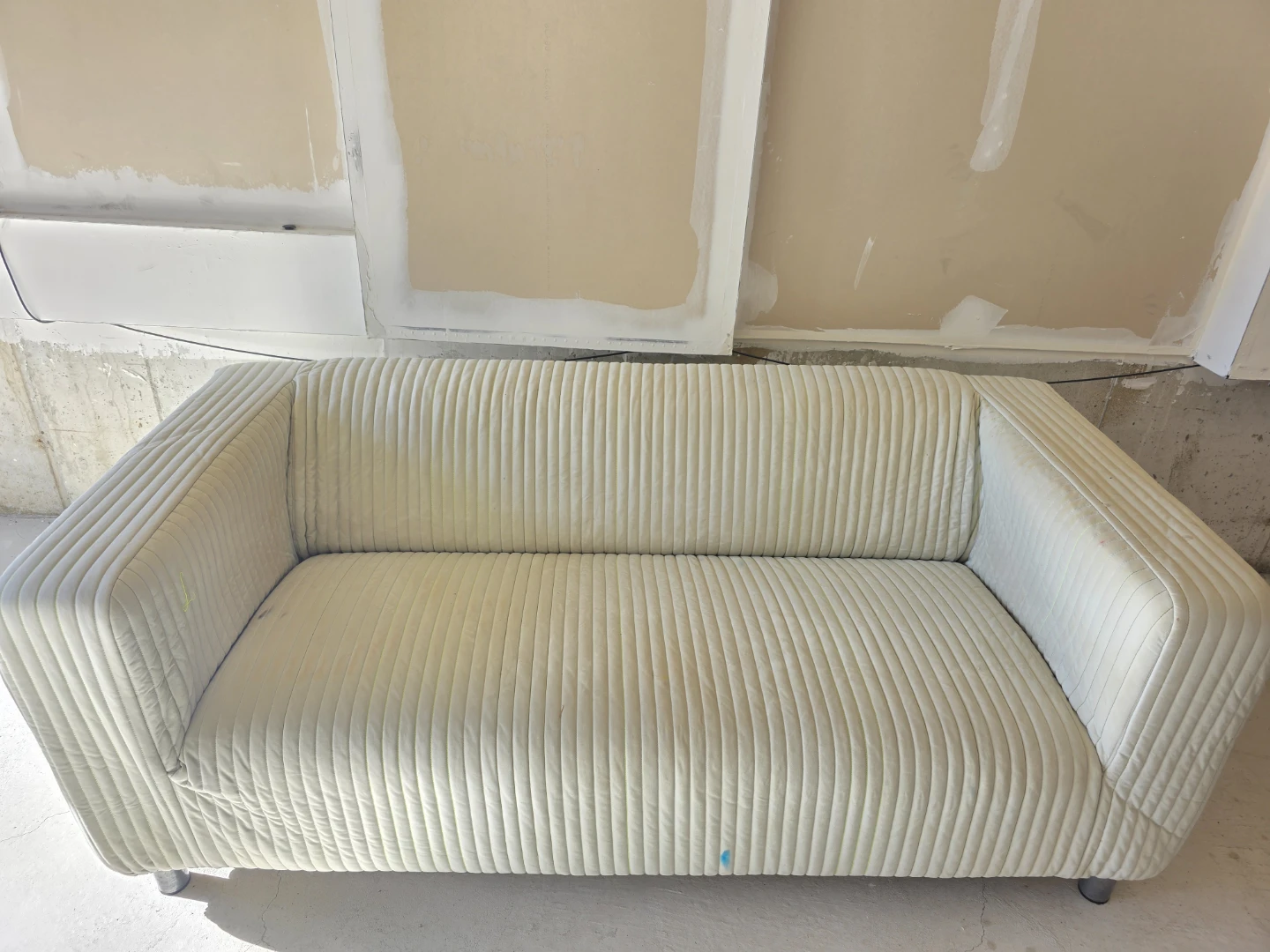 Cream Ribbed Two-Seater Sofa - photo 2