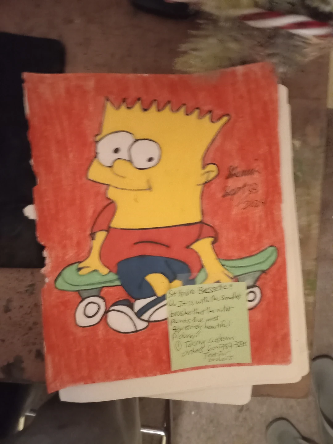 BART SIMPSON DRAWING BY CUSTOM ARTIST SHERWIN - photo 5