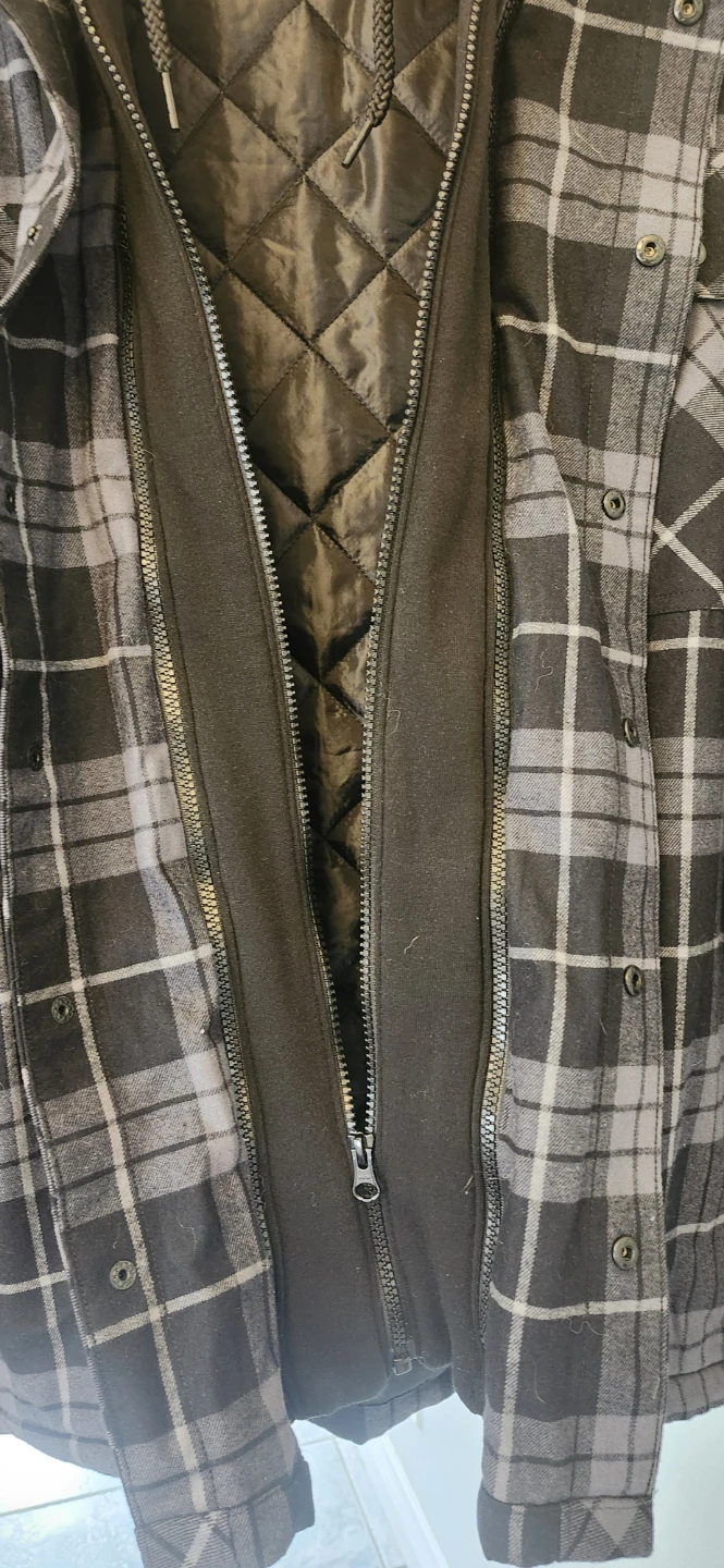 Plaid Hooded Jacket- XL with quilt lining - photo 5