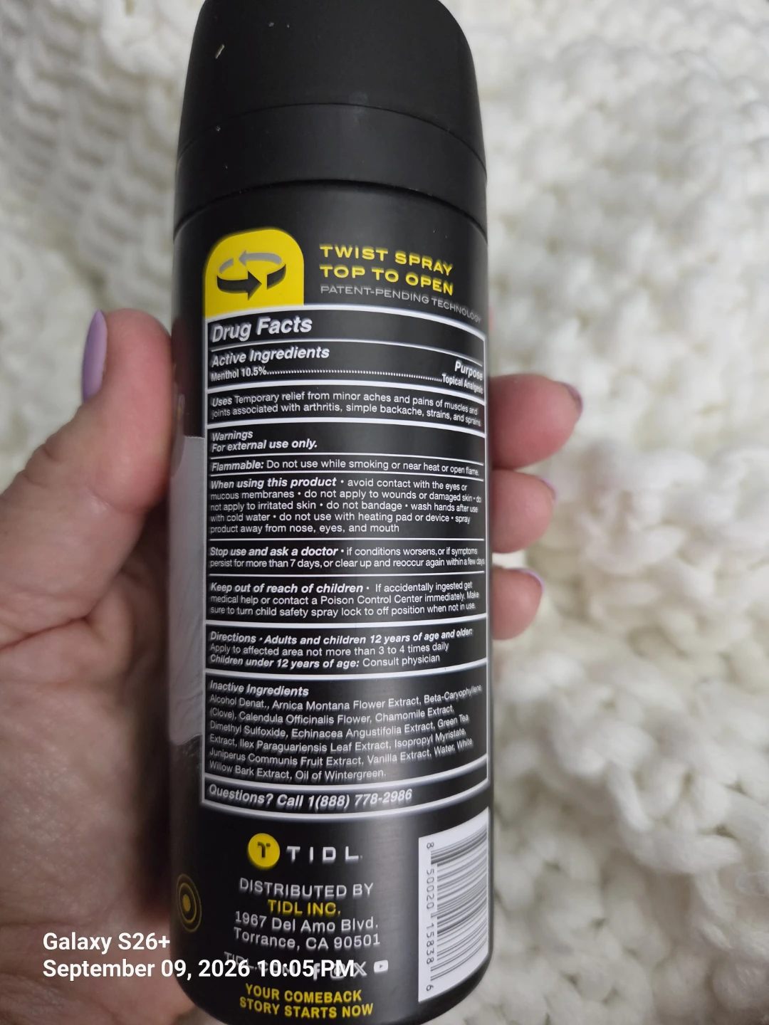 TIDL Pain Relief Cryo Therapy Spray - photo 4