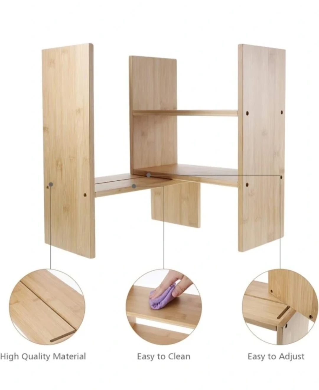 Adjustable Bamboo storage shelf - photo 5