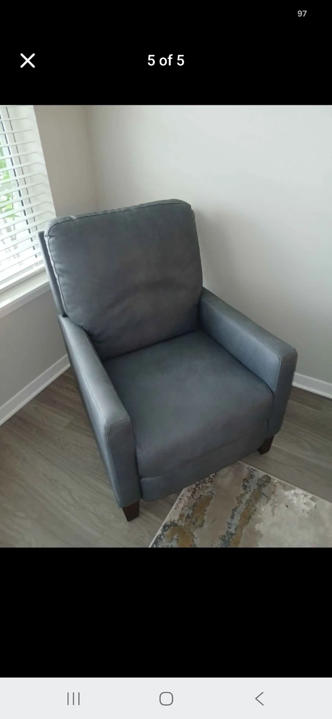 Gray Leather Recliner