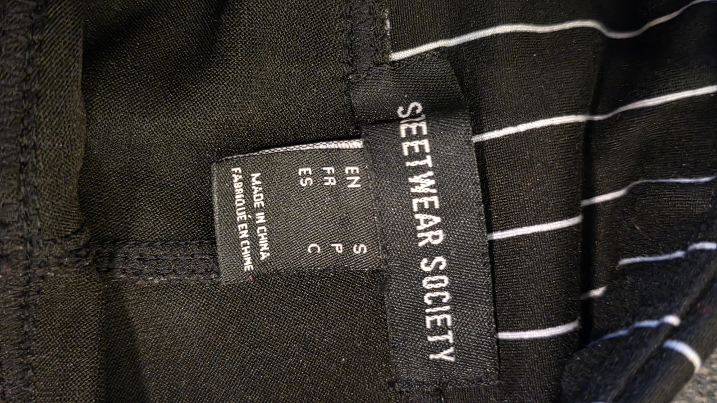 Streetwear Society Black Pinstripe Leggings Size S - photo 2