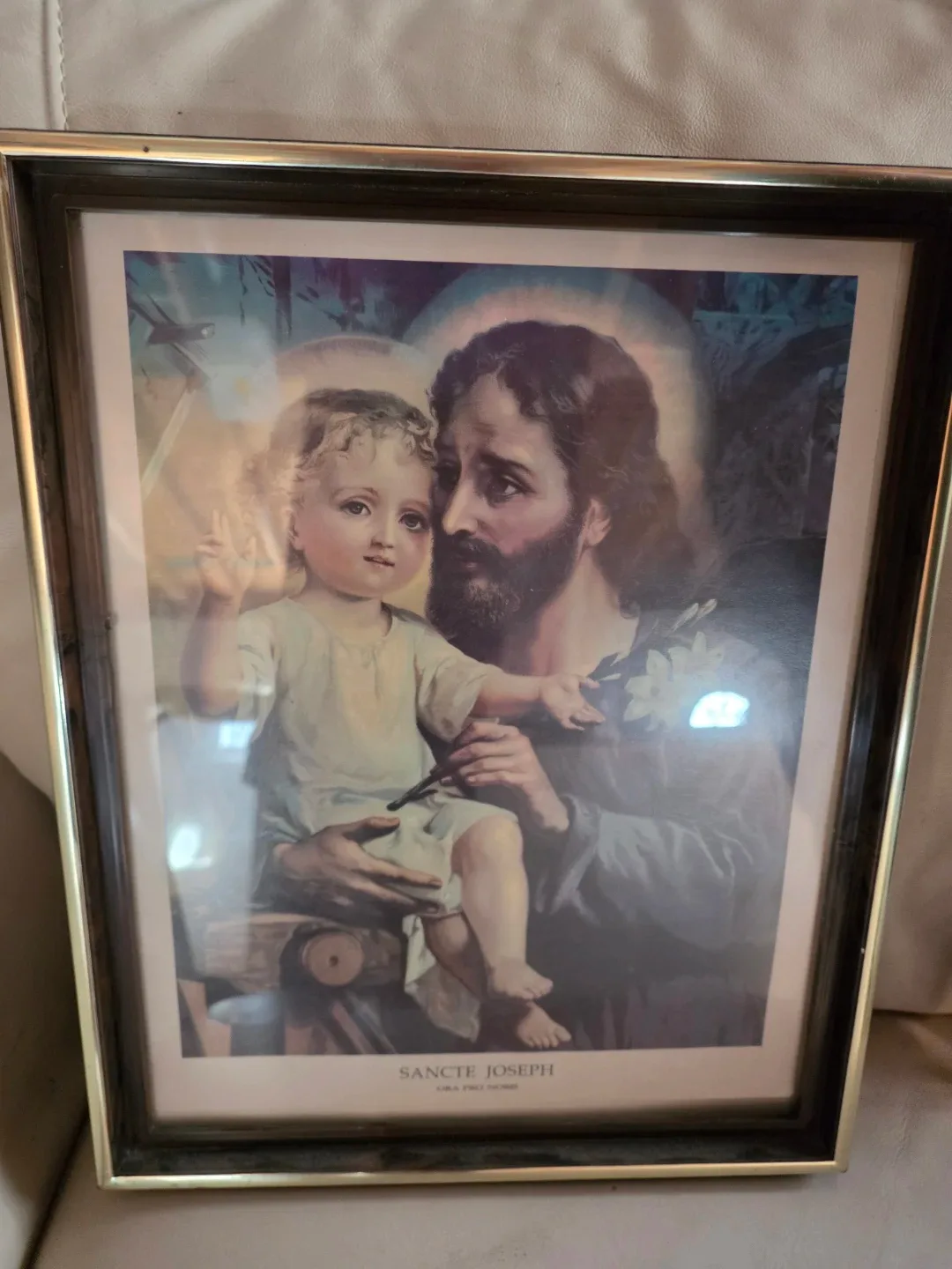 Framed Sancte Joseph Religious Art Print - photo 2