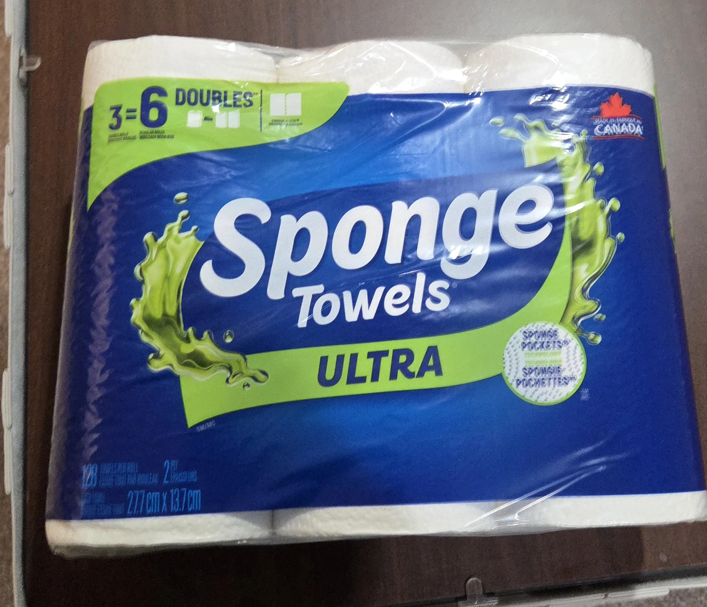 Sponge Towels Ultra 3=6 Double Rolls