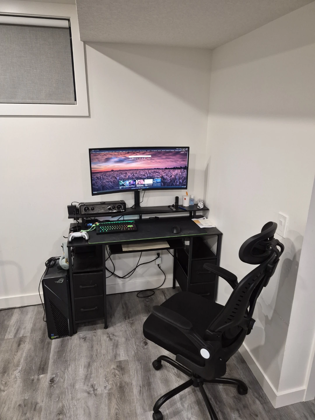 Gaming Computer with Ultrawide Monitor