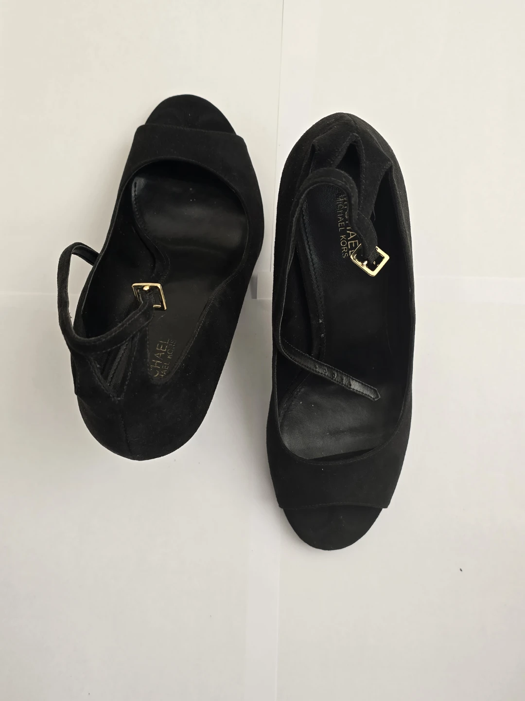 Michael Kors black suede peep-toe heels - photo 5
