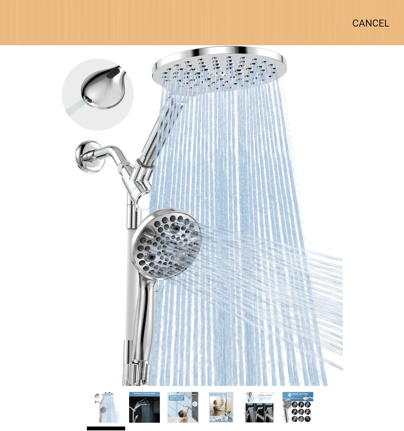 Dual Shower Head System with Power Wash