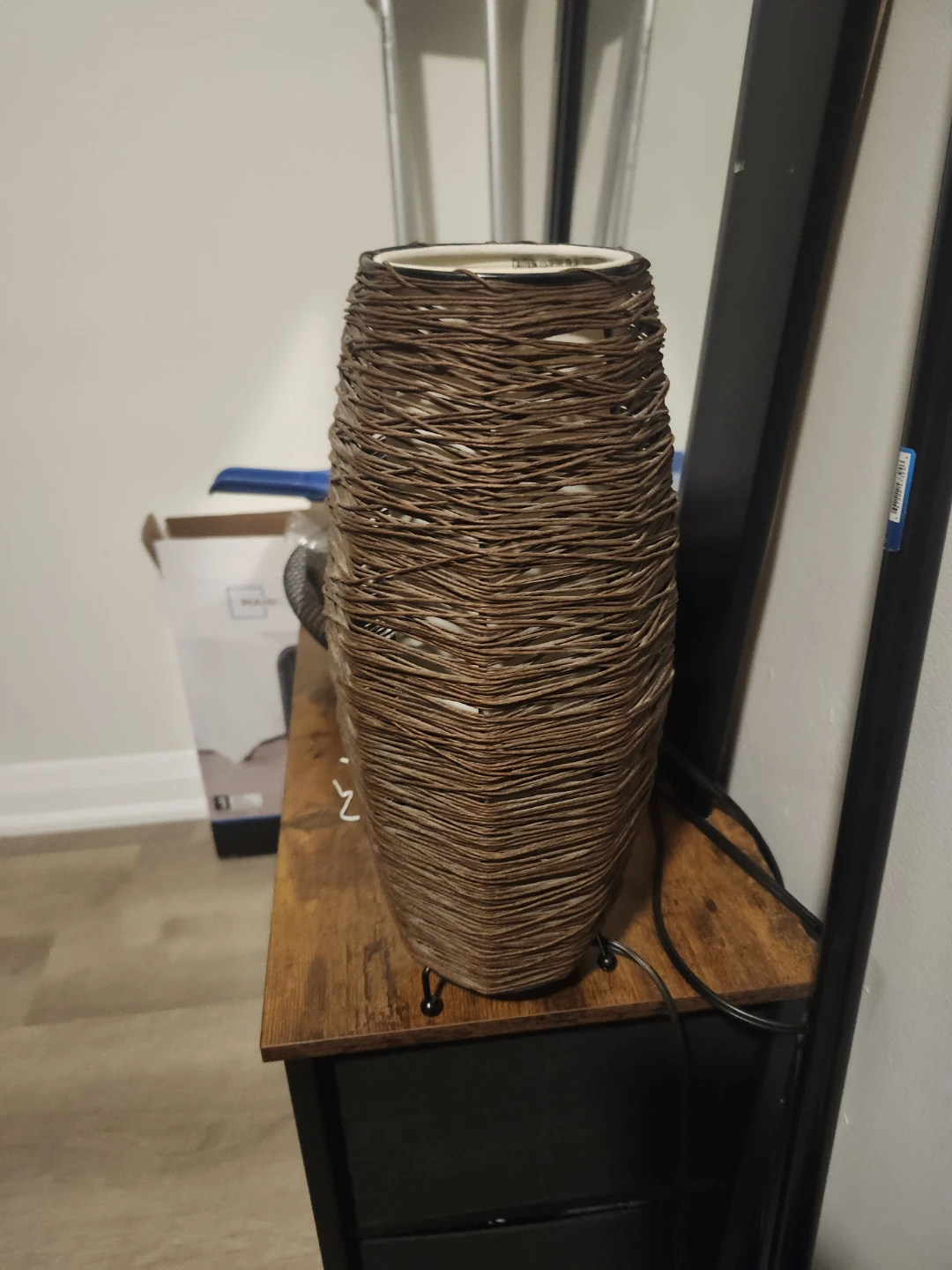 Woven Brown Table Lamp