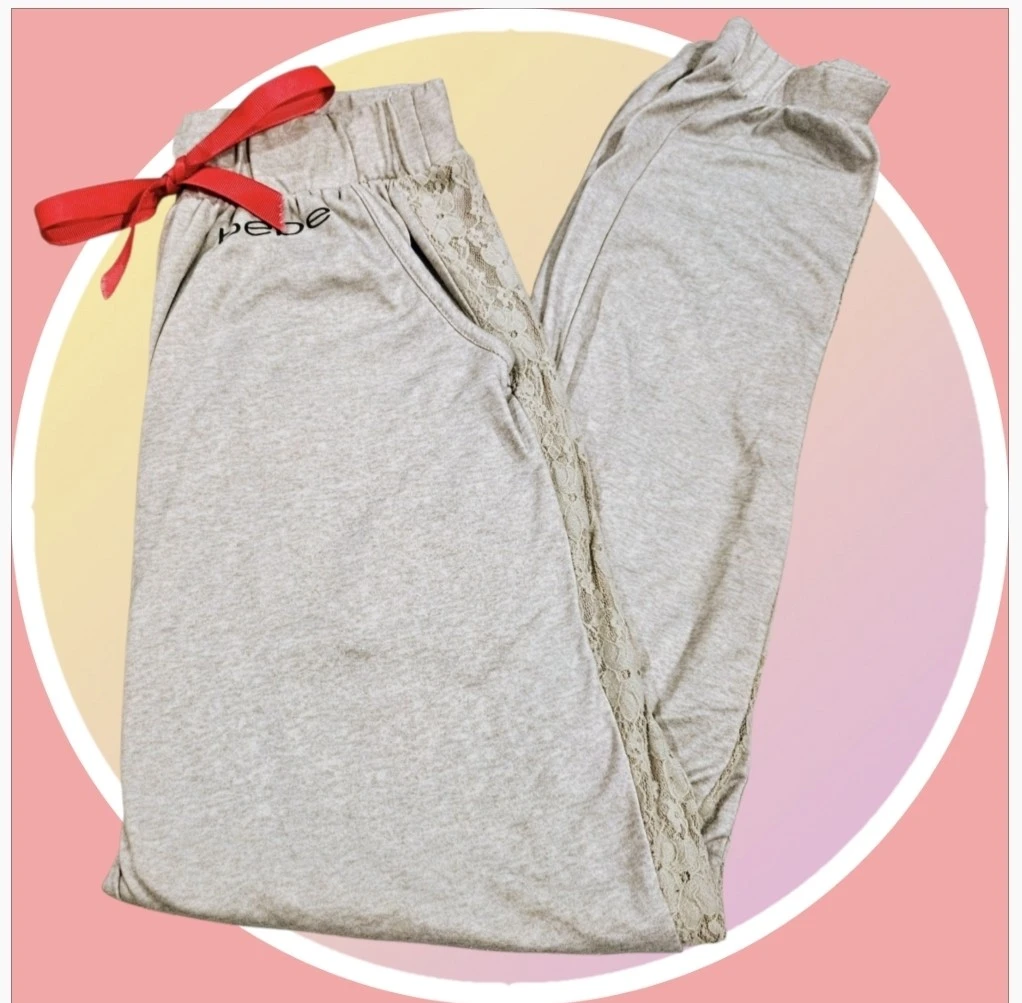 Bebe Henley Top, Matching Joggers w Side Lace Accent  & Pockets - photo 3