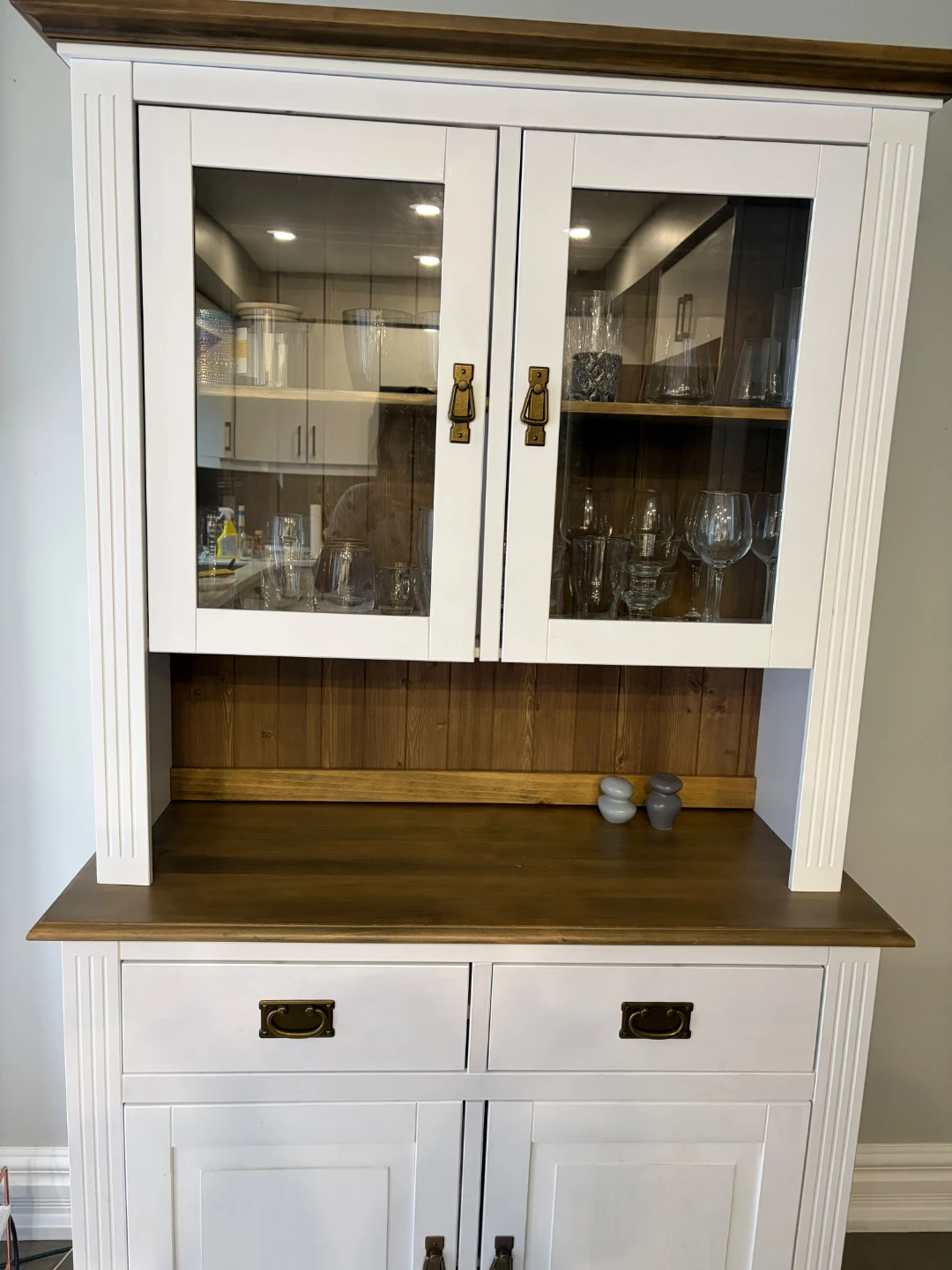 White and Wood Hutch Cabinet - photo 2