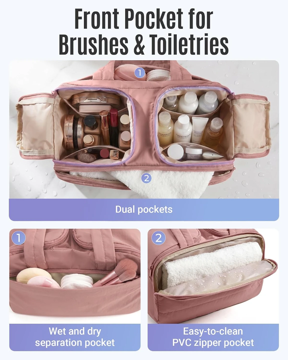 Pink Puffer Travel Toiletry and Makeup Bag 🏈 - photo 3