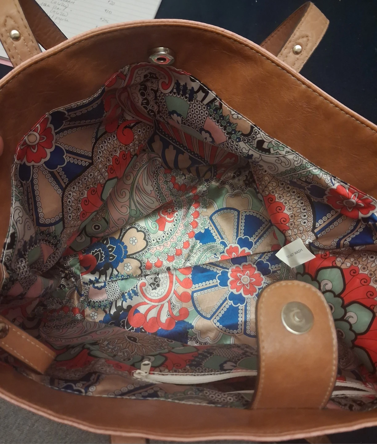 Pink and Brown Faux Snakeskin Tote Bag - photo 2