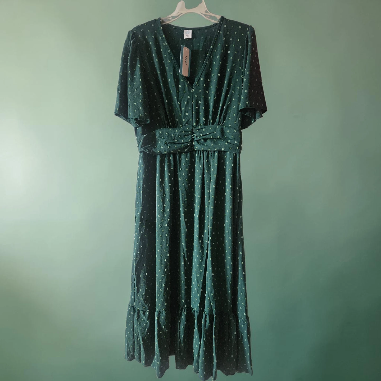 IFFEI Green Midi Dress