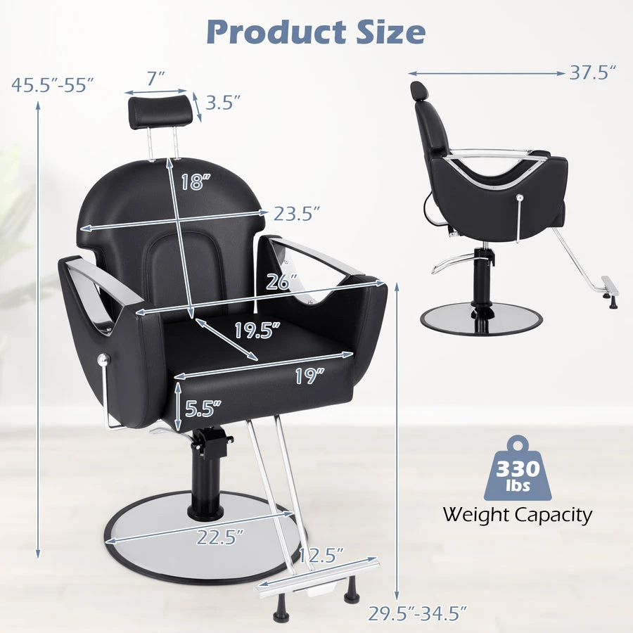 Modern Black Barber Chair - photo 2