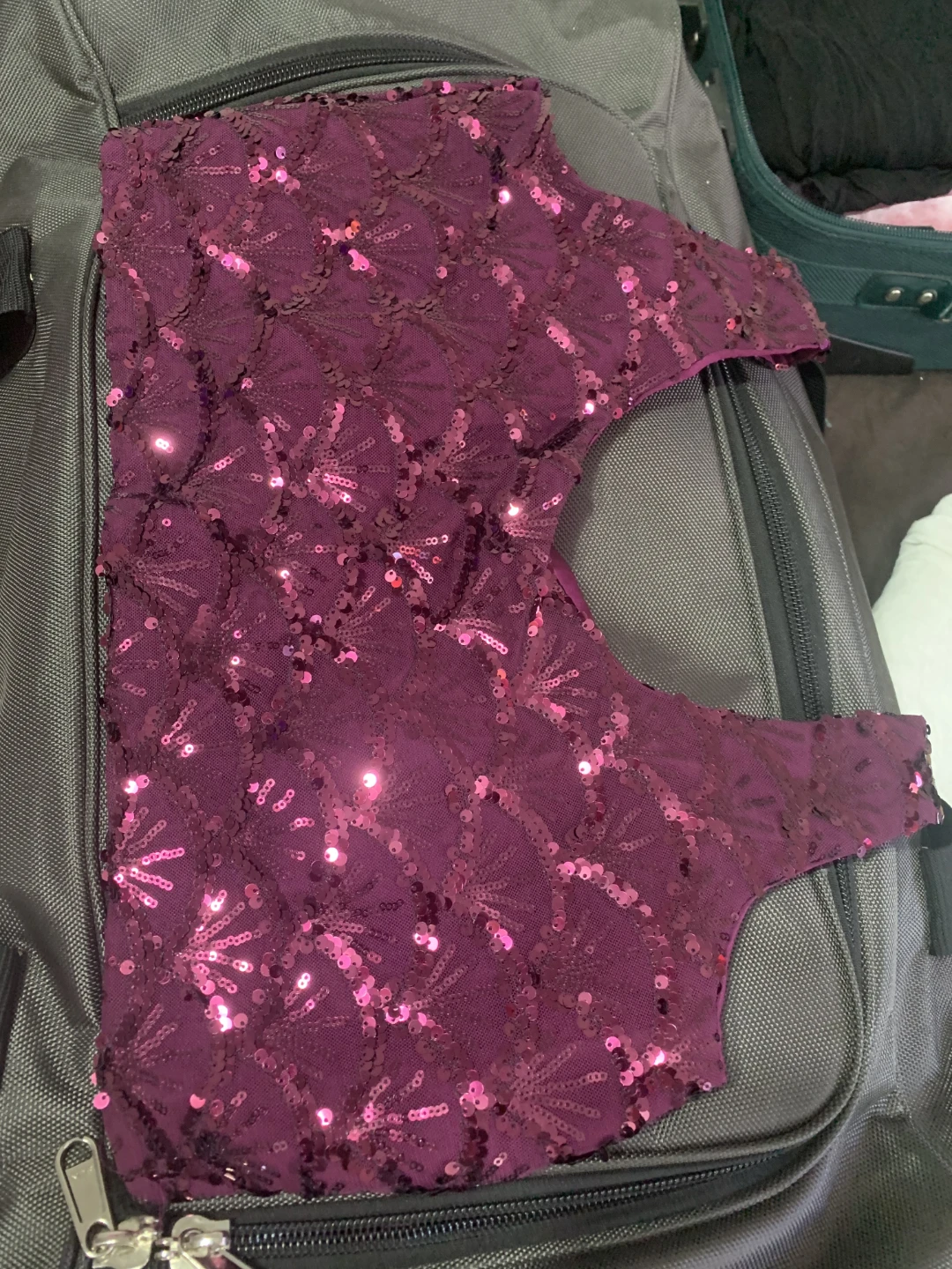 Sequin Sleeveless Blouse in Deep Purple 🏈 - photo 3