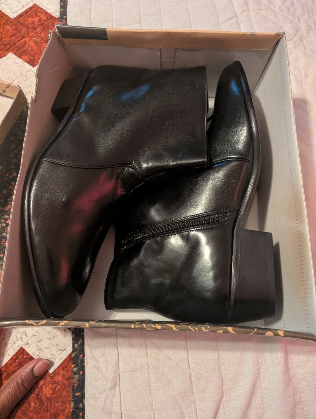 Men's Prisms Black Leather Ankle Boots - Size 12