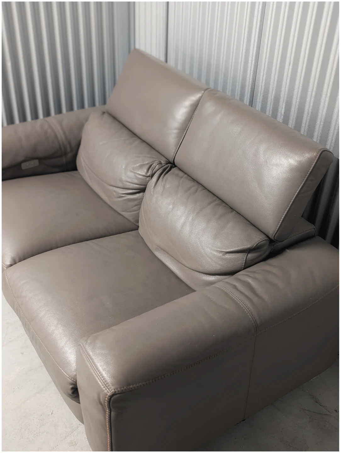Leather reclining sofa