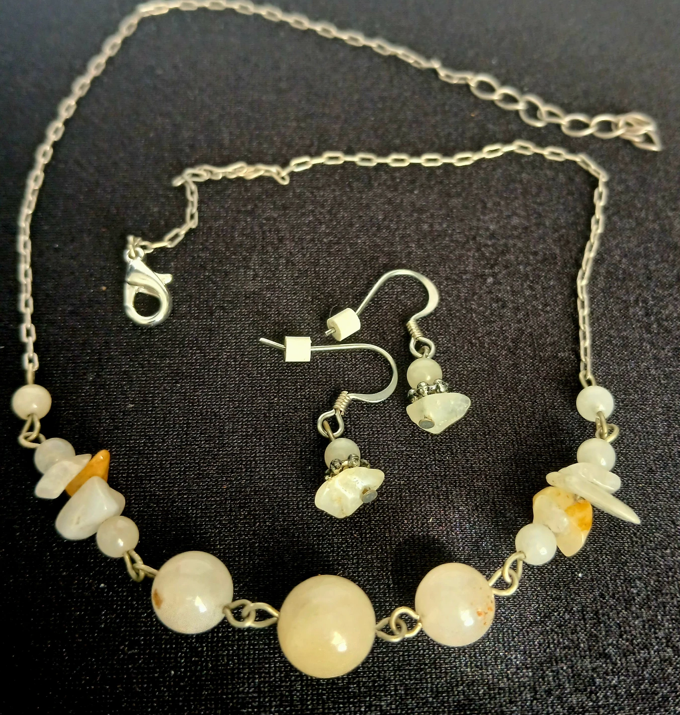 Honey JADE Stone Necklace and Earring Set - photo 4