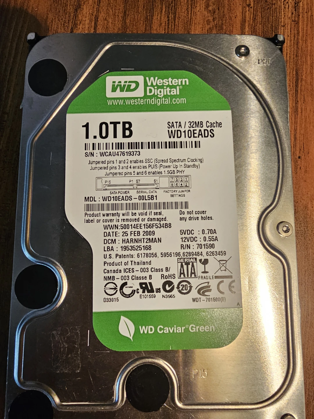 Western Digital Caviar Green 1.0TB Internal Hard Drive