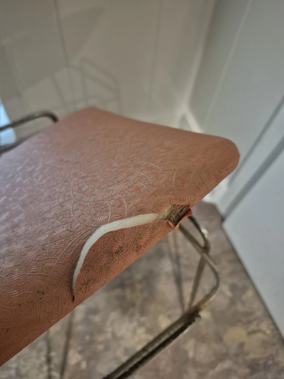 Vintage Mid-Century Modern Metal Stool - photo 3