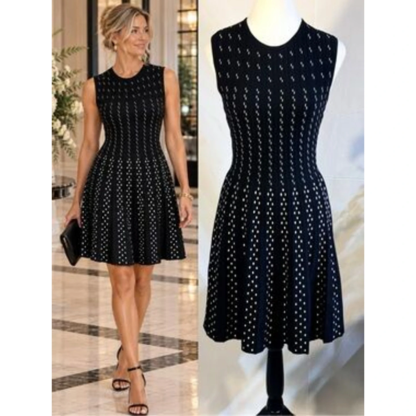 Ted Baker black knit sleeveless dress - photo 3
