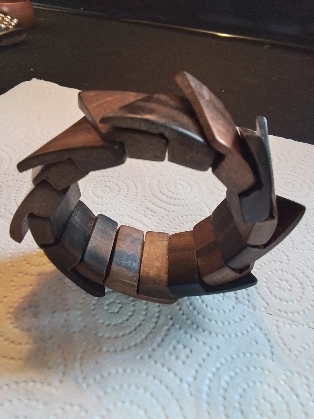 Handcrafted Wooden Modular Interlocking Puzzle Bangle - photo 5