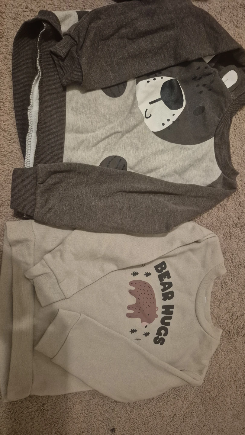 Two Toddler Bear Themed Sweatshirts