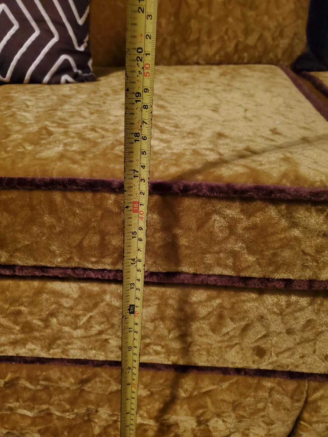 Vintage Gold Velvet Sofa - photo 2