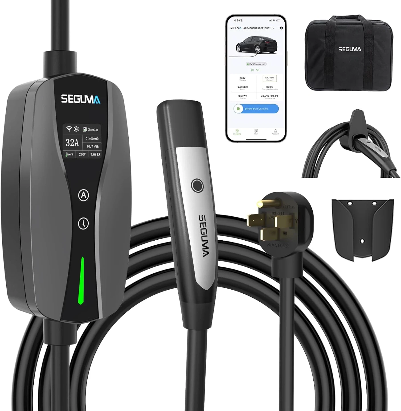 SEGUMA Level 2 EV Charger for Tesla, 32A