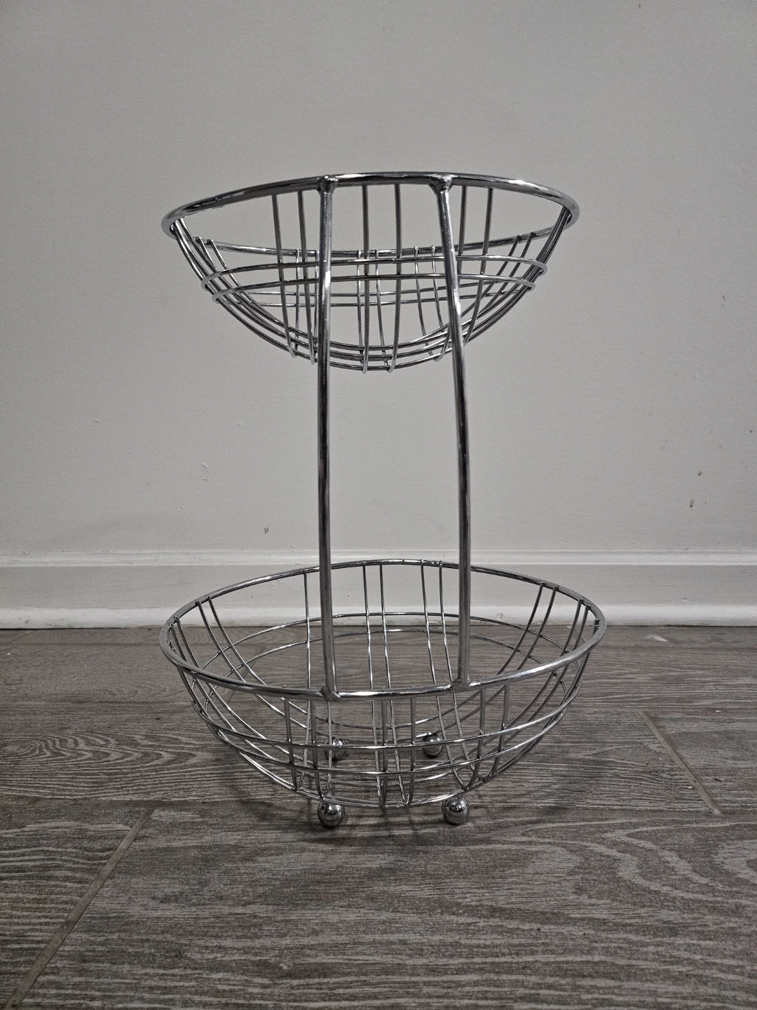 Two-Tier Chrome Wire Fruit Basket - photo 2