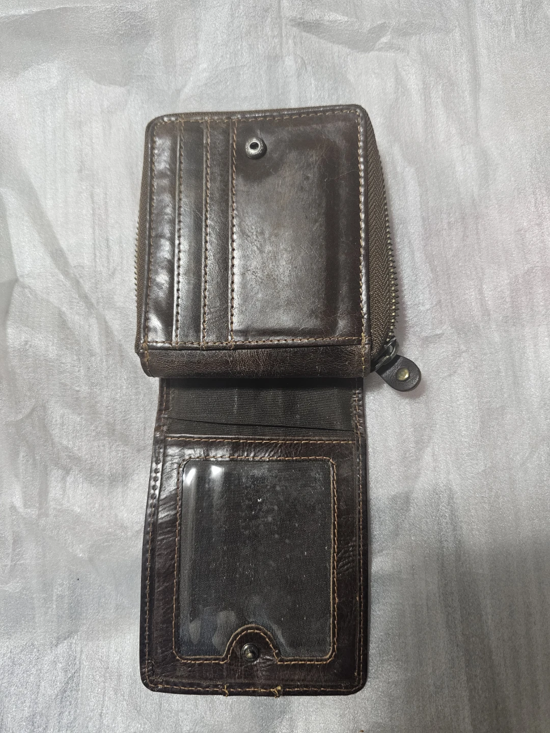 Brown Leather Zip Around Wallet - photo 3