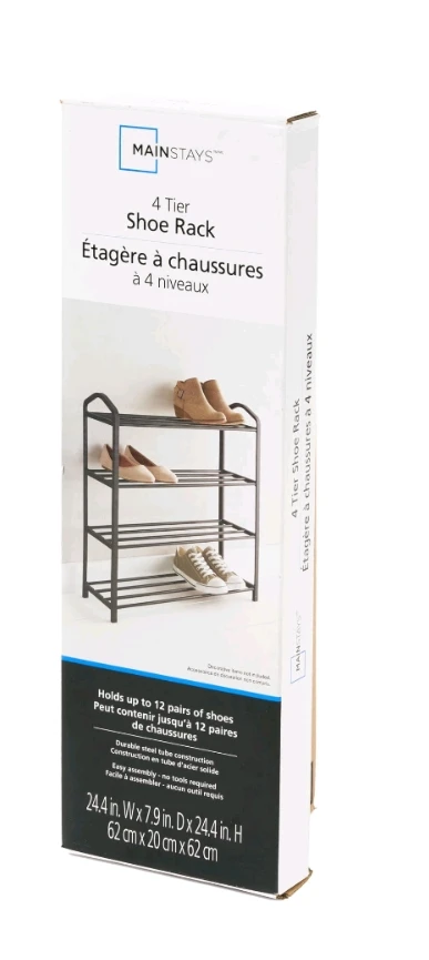 Black Metal Shoe Rack - photo 3